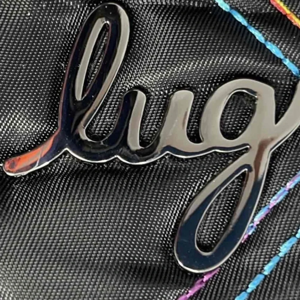 Lug Medium Tote with Trolley Sleeve- Skyliner Black Rainbow NWOT‎